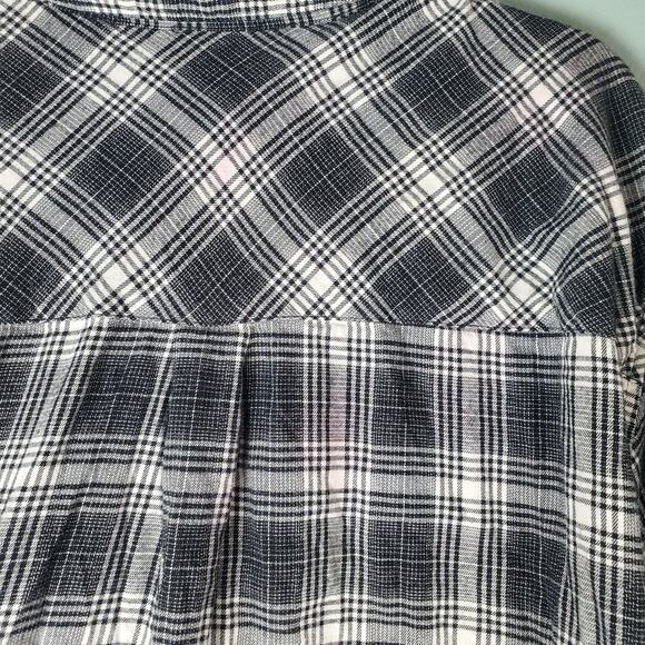 Lane Bryant Womens Black White Plaid Button Up Shirt size 34 / 36 - Picture 5 of 7